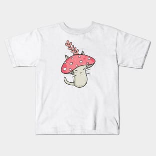 Pink amanita catshroom Kids T-Shirt